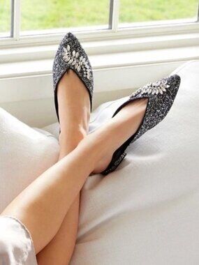 Birdies The Swan Mule in Jeweled Gunmetal